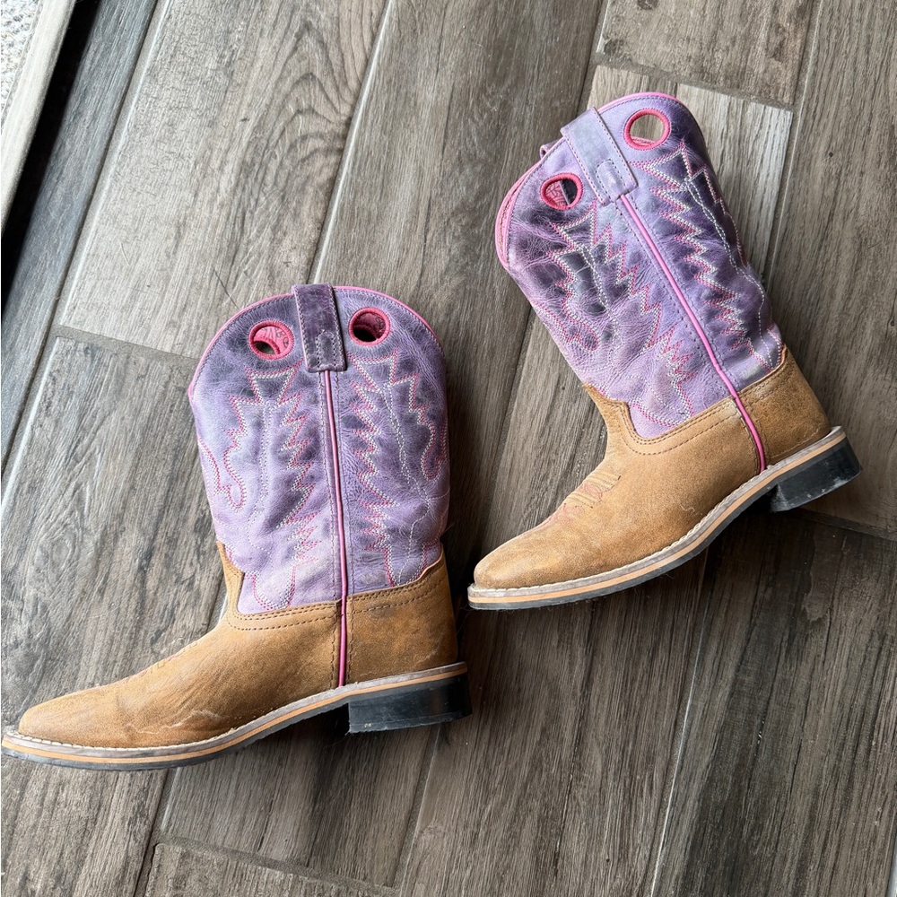 Pink and Tan Western Boots